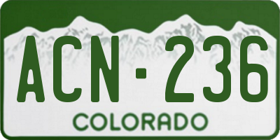 CO license plate ACN236