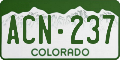 CO license plate ACN237