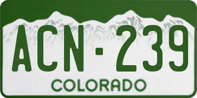 CO license plate ACN239