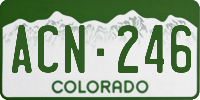CO license plate ACN246
