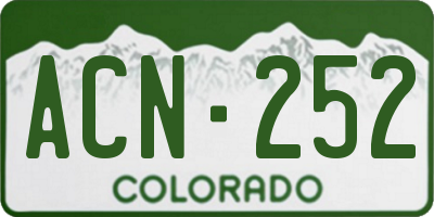 CO license plate ACN252