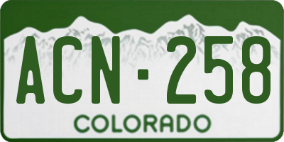 CO license plate ACN258
