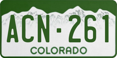 CO license plate ACN261