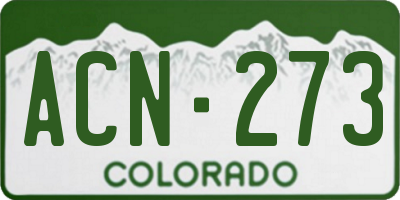 CO license plate ACN273
