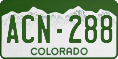 CO license plate ACN288