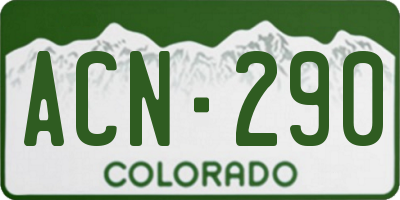 CO license plate ACN290