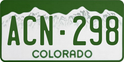 CO license plate ACN298