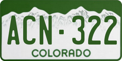 CO license plate ACN322