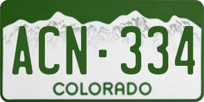 CO license plate ACN334