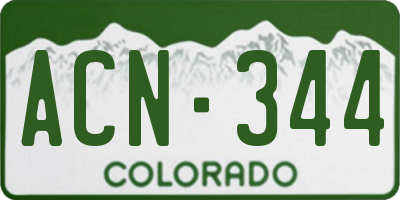 CO license plate ACN344