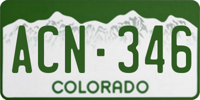 CO license plate ACN346