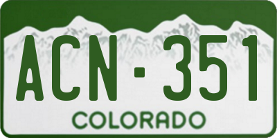 CO license plate ACN351