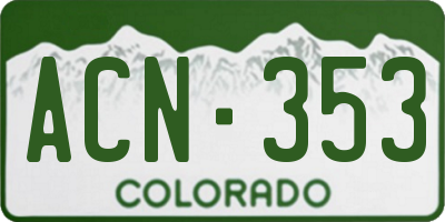 CO license plate ACN353