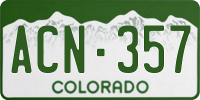 CO license plate ACN357