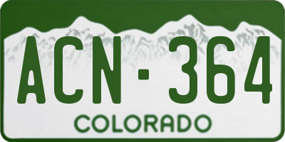 CO license plate ACN364