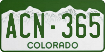 CO license plate ACN365
