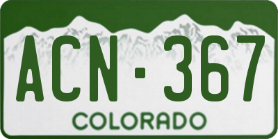 CO license plate ACN367