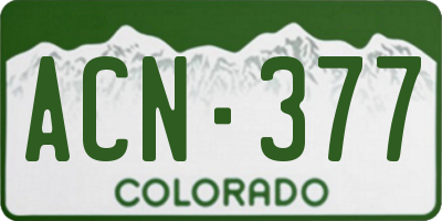 CO license plate ACN377