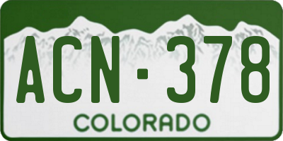CO license plate ACN378