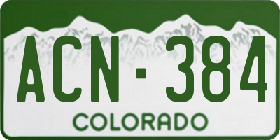 CO license plate ACN384