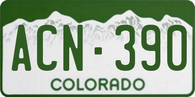 CO license plate ACN390