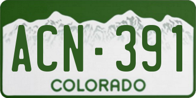 CO license plate ACN391