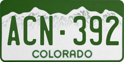 CO license plate ACN392