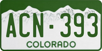 CO license plate ACN393