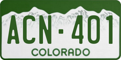 CO license plate ACN401