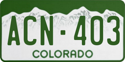 CO license plate ACN403