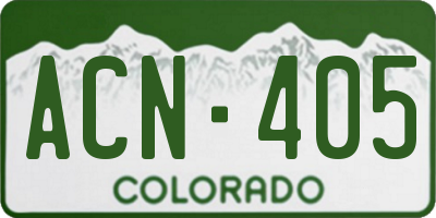 CO license plate ACN405