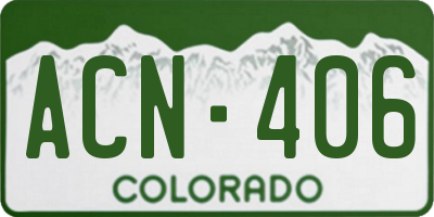CO license plate ACN406