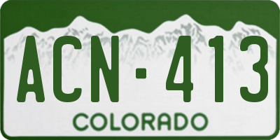 CO license plate ACN413