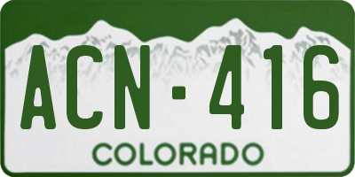 CO license plate ACN416