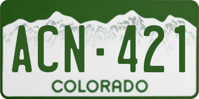 CO license plate ACN421