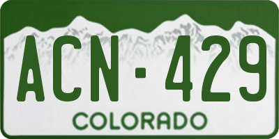 CO license plate ACN429