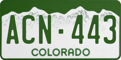 CO license plate ACN443