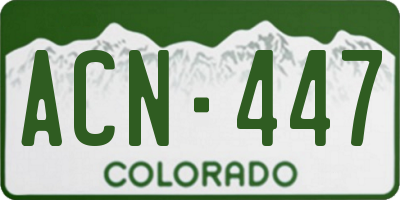 CO license plate ACN447