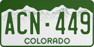 CO license plate ACN449