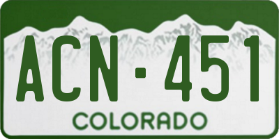 CO license plate ACN451