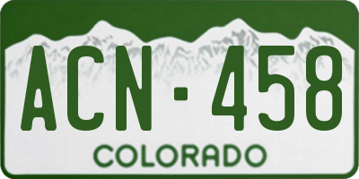 CO license plate ACN458