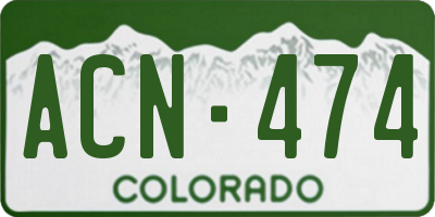 CO license plate ACN474
