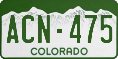 CO license plate ACN475