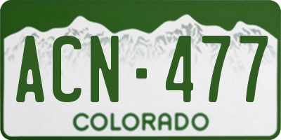 CO license plate ACN477