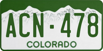 CO license plate ACN478