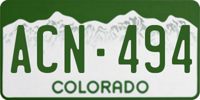 CO license plate ACN494