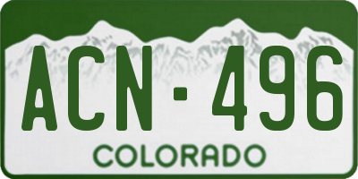 CO license plate ACN496