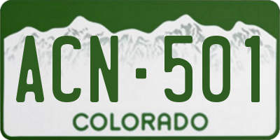 CO license plate ACN501