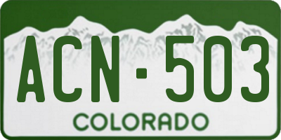 CO license plate ACN503