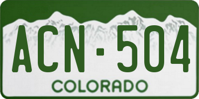 CO license plate ACN504